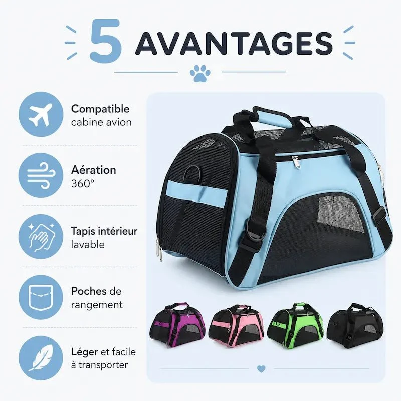 Sac de transport avion pour chat - Approuvé cabine IATA | GoCat
