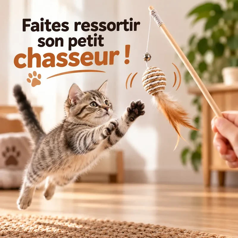 Baguette magique chat bois - Capture & chasse | FéliWood