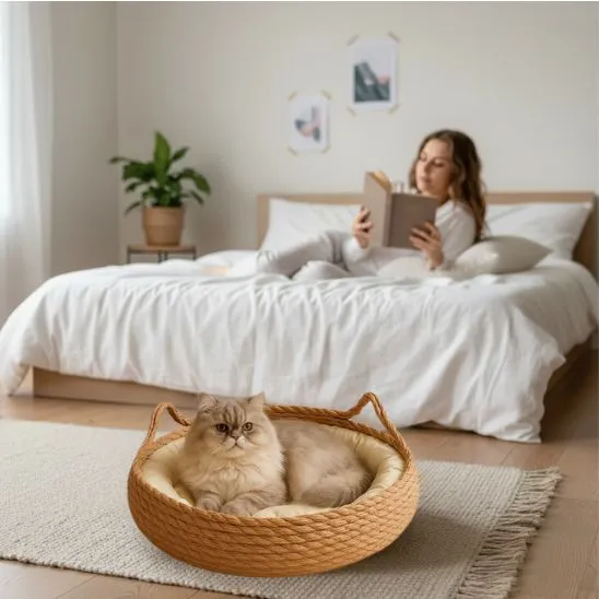 panier en osier pour chat | WICKER NEST
