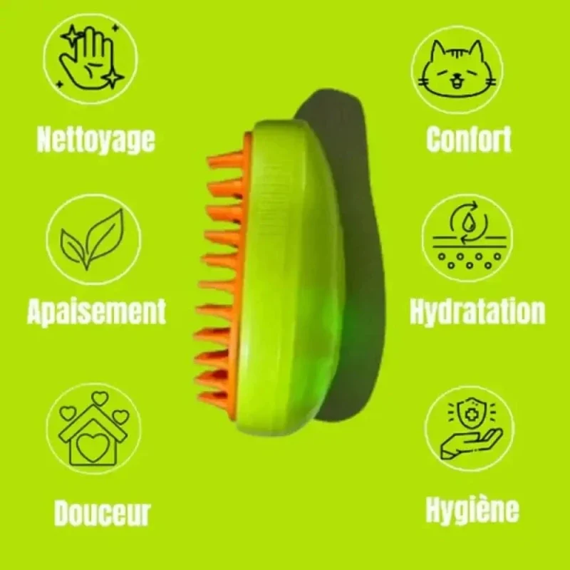 Brosse pour vapeur chat - Poils éliminés sans effort | SteamPaws
