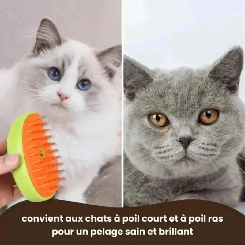 Brosse pour vapeur chat - Poils éliminés sans effort | SteamPaws