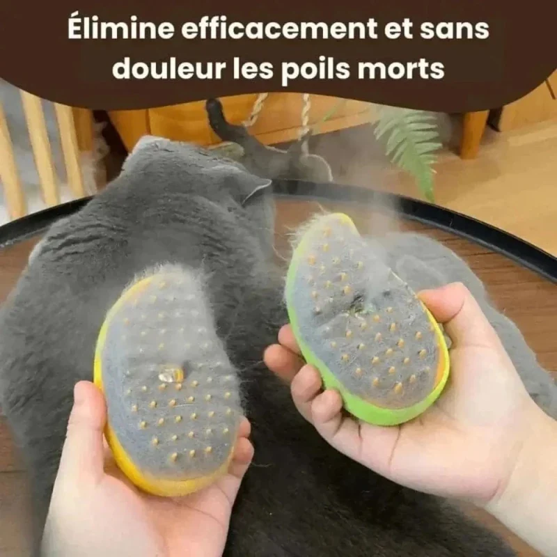 Brosse pour vapeur chat - Poils éliminés sans effort | SteamPaws