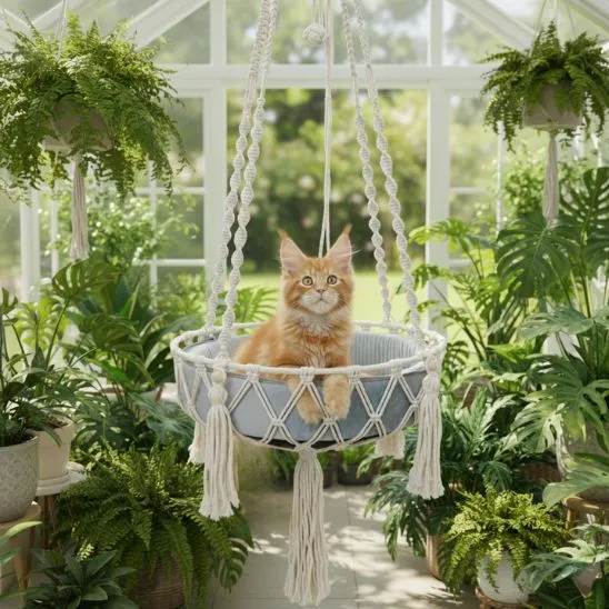 hamac chat | MACRAMÉ HAMAC CAT