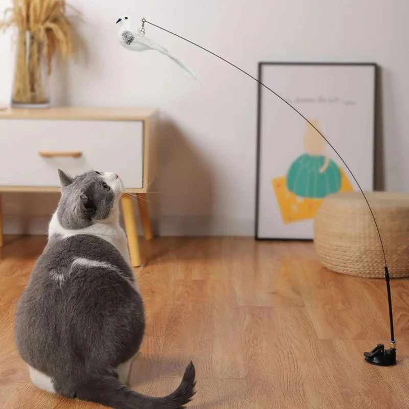 Baguette interactive jouet pour chat - À Ventouse