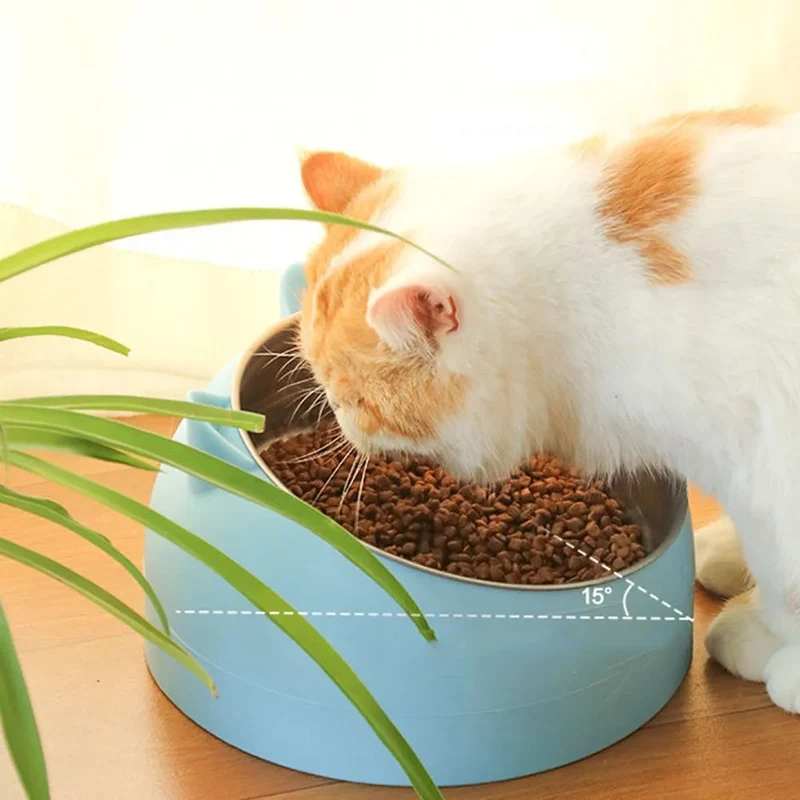 Gamelle pour chat - En inox Inclinée