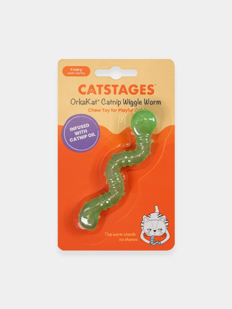 Vers de Terre pour chat senteur d'herbe à chat - OrkaKat - Pet stages