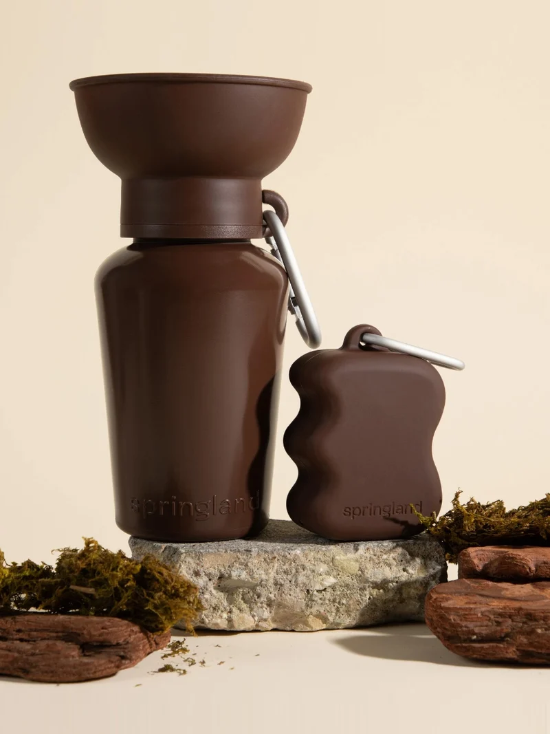 Pochette à friandises pour chien en silicone - Marron - Springer