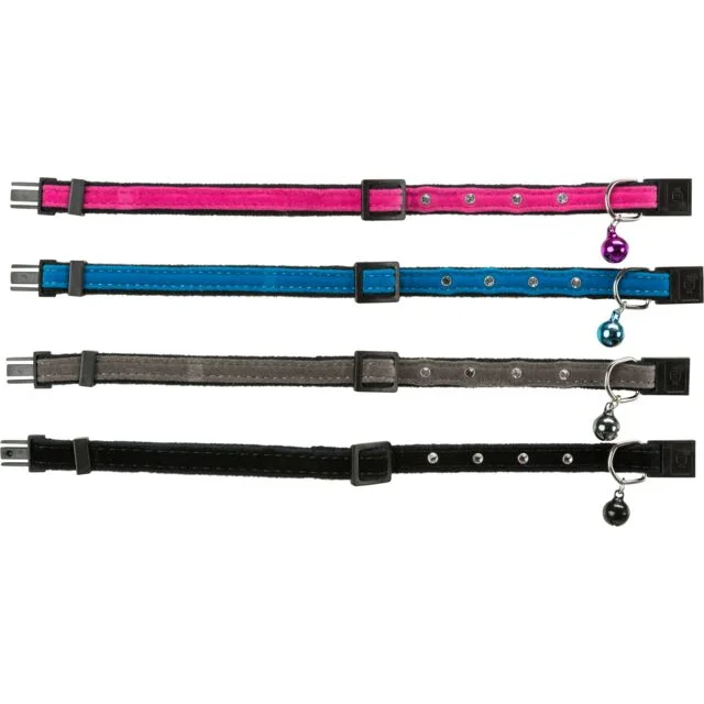 Trixie - Collier réglable velours perles couleur aléatoire