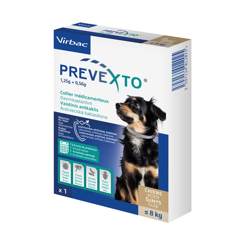 Prevexto collier médicamenteux antiparasitaire chien