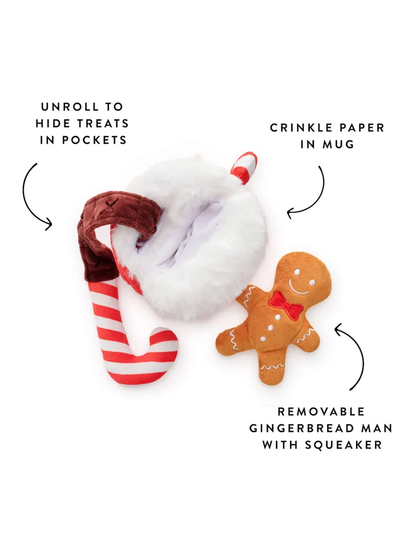 Peluche de Noël pour chien - Chocolat chaud et Pain d'épices - The Foggy Dog
