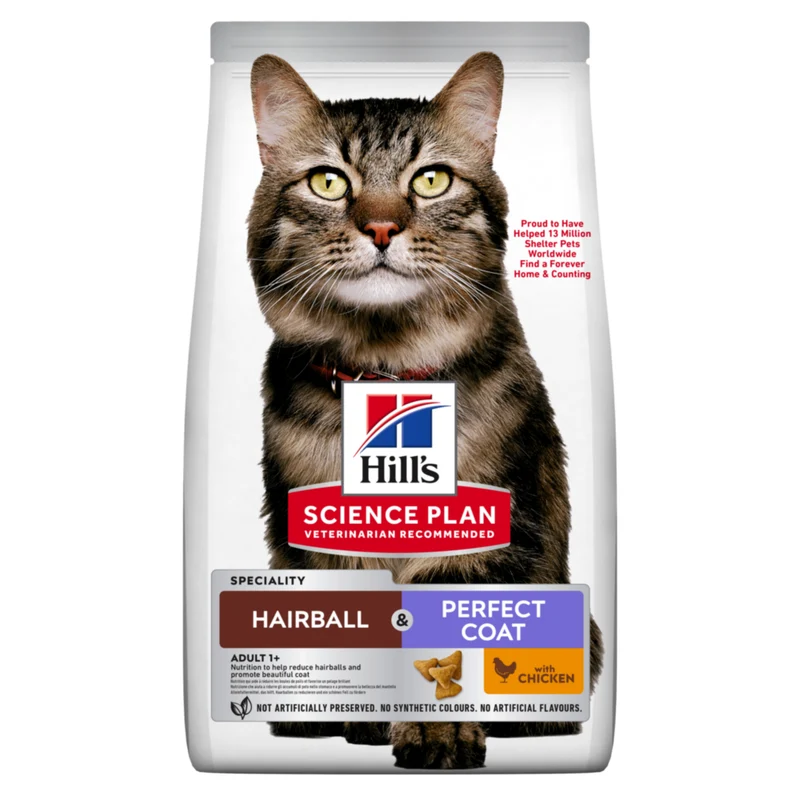 Hill's Science Plan Hairball & Perfect Coat - croquettes chat
