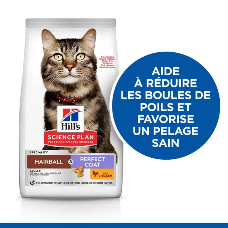 Hill's Science Plan Hairball & Perfect Coat - croquettes chat