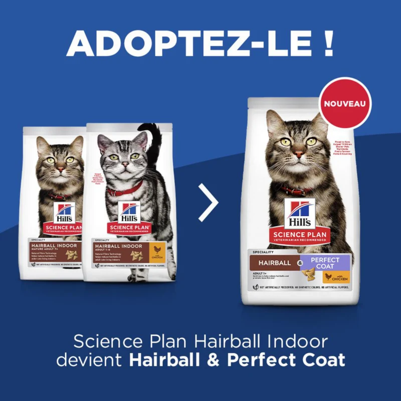 Hill's Science Plan Hairball & Perfect Coat - croquettes chat