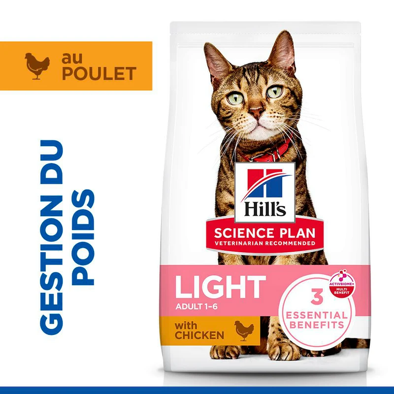 Hill's Science Plan Light Adult au poulet - croquettes chat
