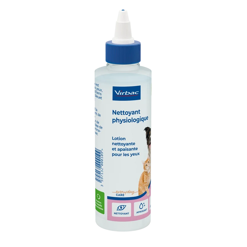 Nettoyant physiologique pour les yeux chien, chat