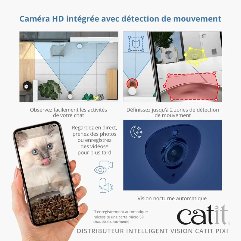 Distributeur connecté Pixi Vision LED 12 repas - chat