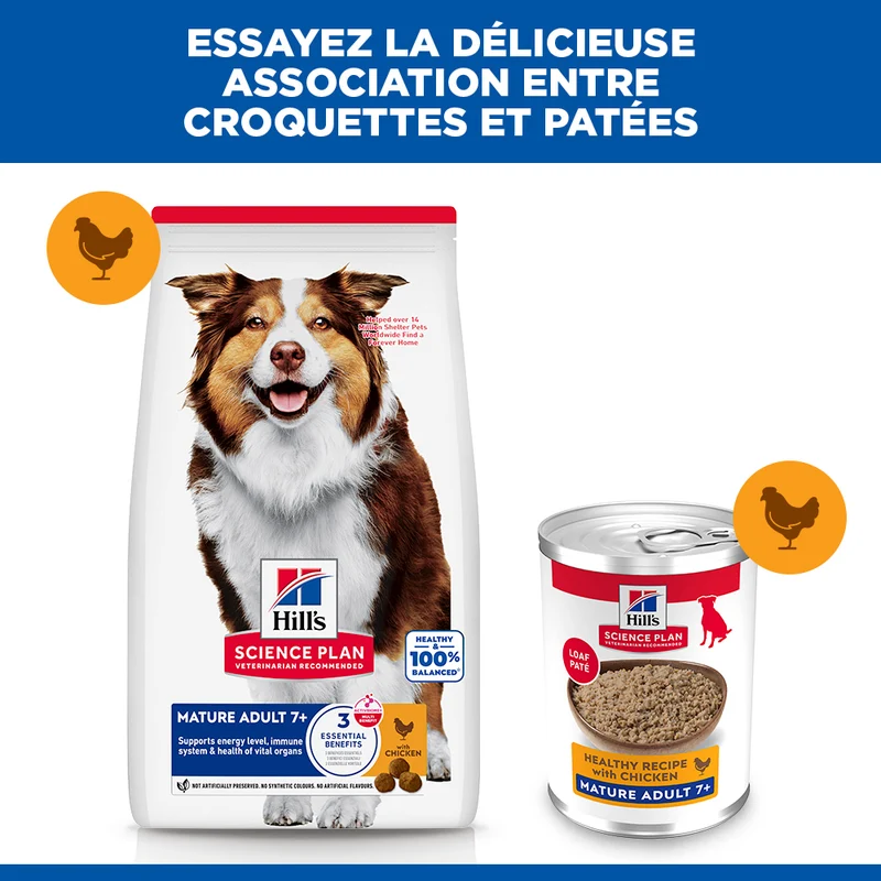 Hill's Science Plan All Breed Mature Adult 7+ au poulet - patée chien