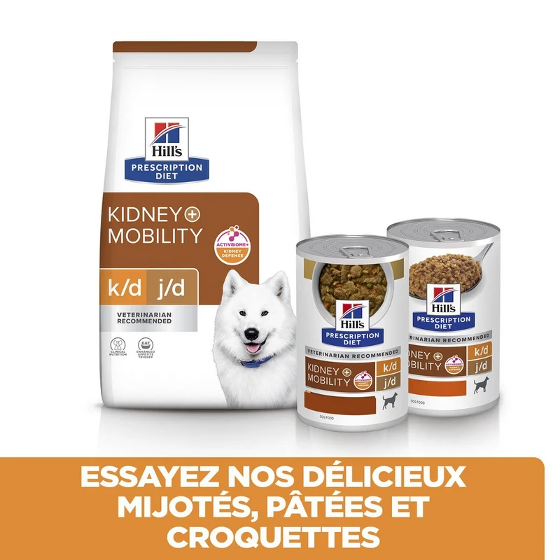 Hill's Prescription Diet k/d j/d Kidney + Mobility en terrine au poulet - pâtée chien