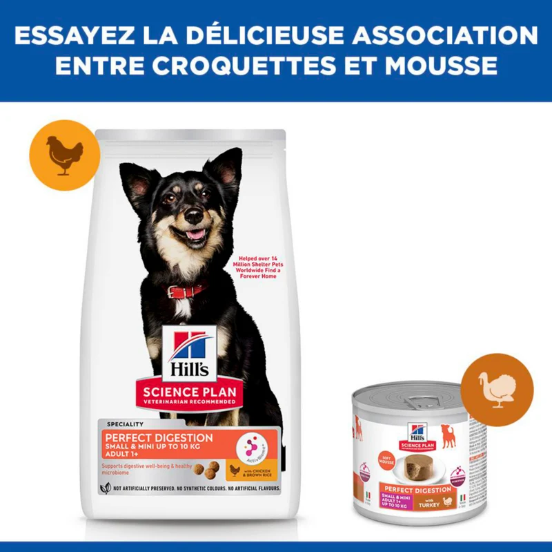Hill's Science Plan Perfect Digestion Small & Mini Adult au poulet - croquettes chien
