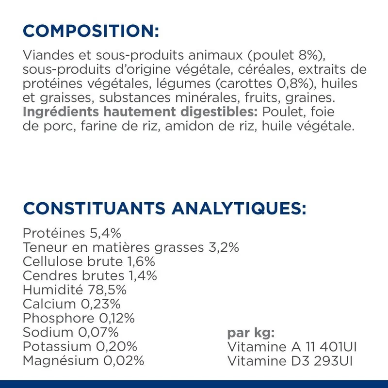 Hill's Prescription Diet Gastrointestinal Biome en mijotés au poulet - pâtée chien