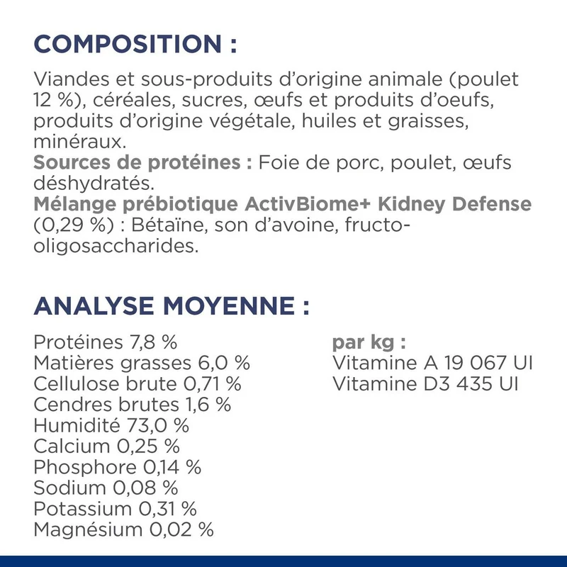 Hill's Prescription Diet k/d Kidney Care en terrine au poulet - pâtée chat