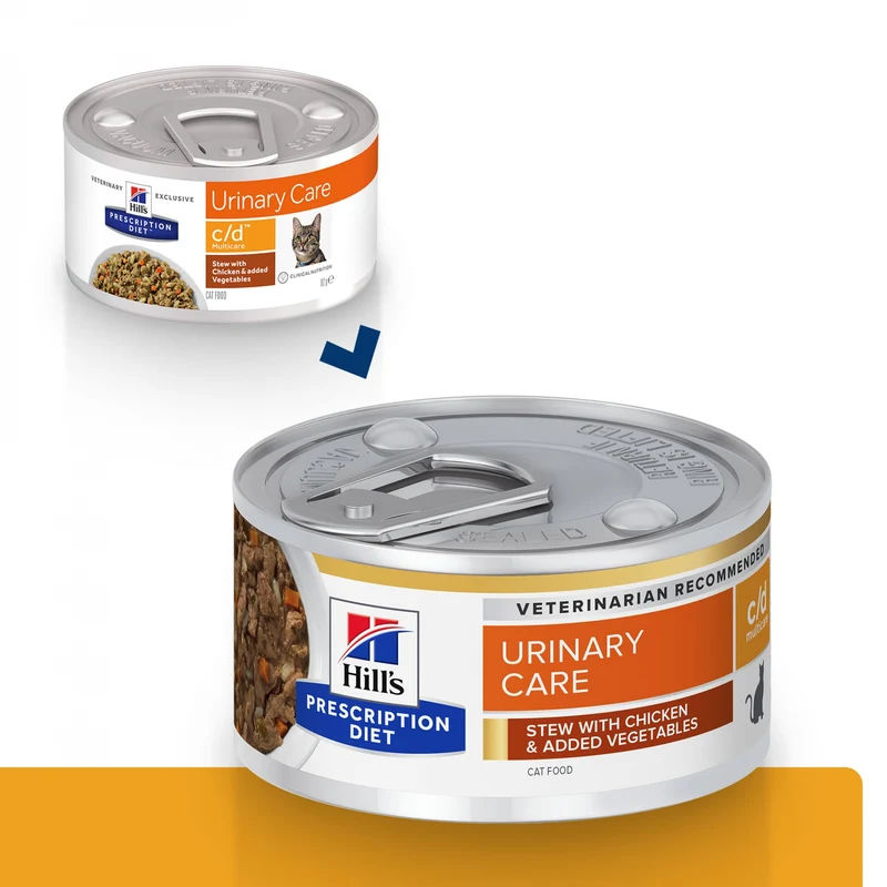 Hill's Prescription Diet c/d Urinary Care Multicare en mijotés au poulet - pâtée chat