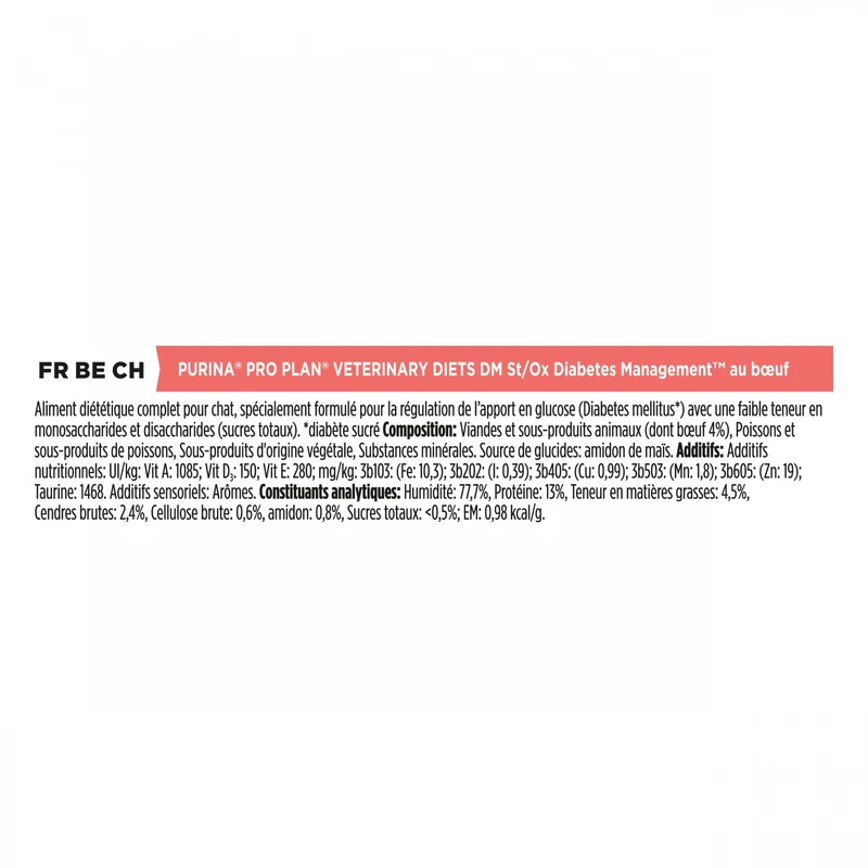 Pro Plan Veterinary Diets DM St/Ox Diabetes Management – pâtée chat