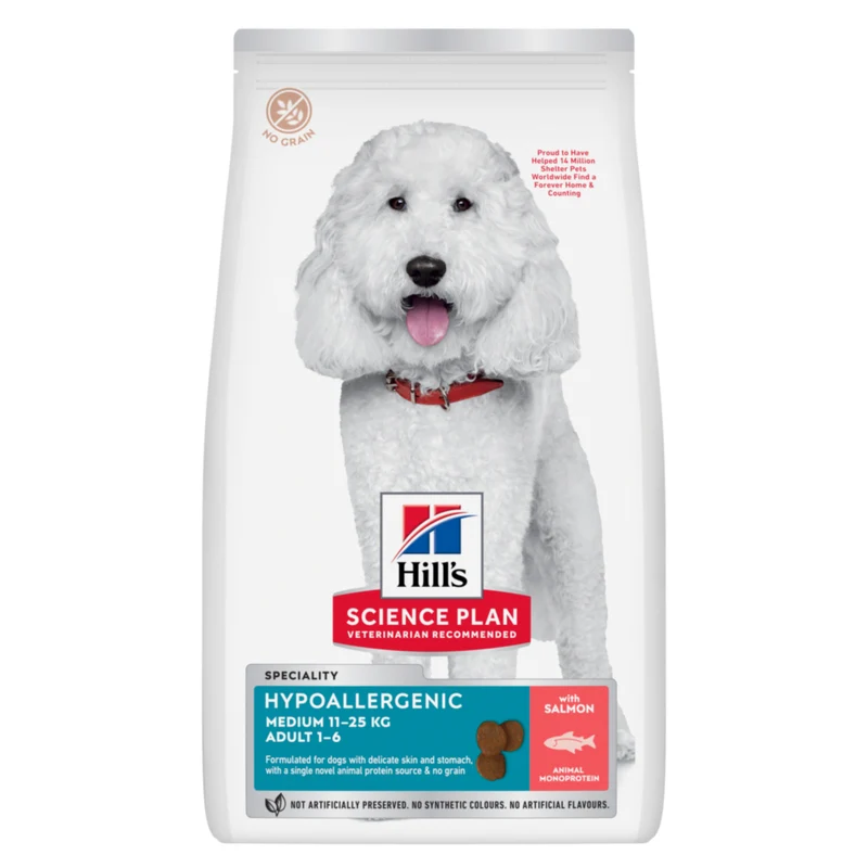 Hill's Science Plan Hypoallergenic Medium Adult au saumon – croquettes chien