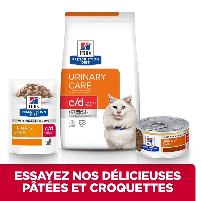 Hill's Prescription Diet c/d Urinary Care Multicare Stress en mijotés au poulet - pâtée chat