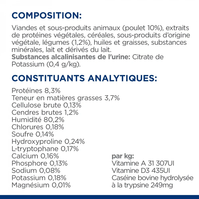 Hill's Prescription Diet c/d Urinary Care Multicare Stress en mijotés au poulet - pâtée chat