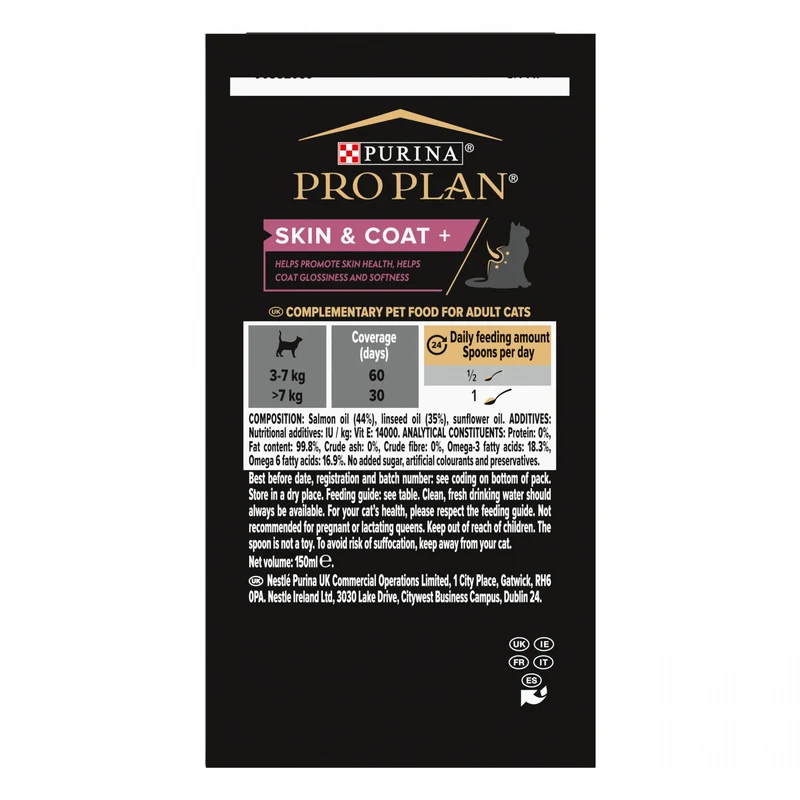 Pro Plan Skin & Coat+ en huile aliment complémentaire chat