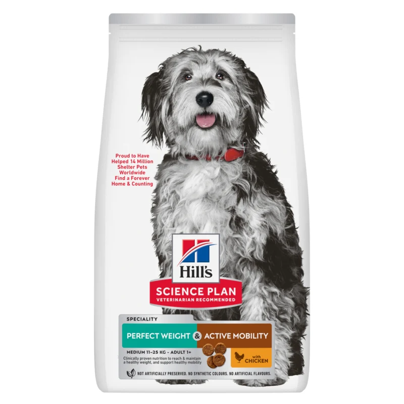 Hill's Science Plan Perfect Weight & Active Mobility Medium Adult au poulet - croquettes chien