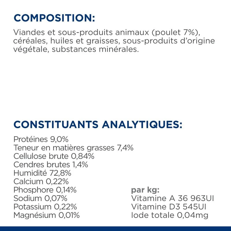 Hill's Prescription Diet y/d Thyroid Care en terrine au poulet - pâtée chat