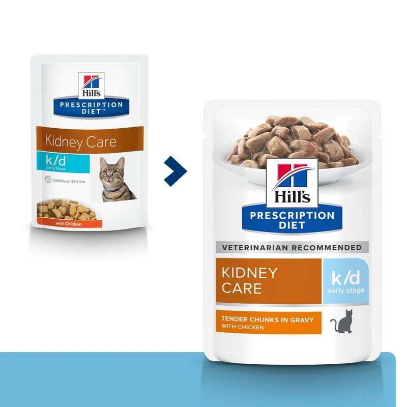 Hill's Prescription Diet k/d Kidney Care Early Stage en sachets au poulet - pâtée chat