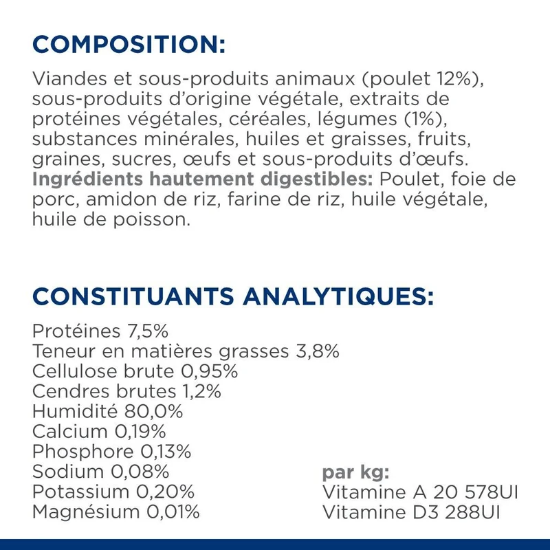 Hill's Prescription Diet Gastrointestinal Biome en mijotés au poulet - pâtée chat