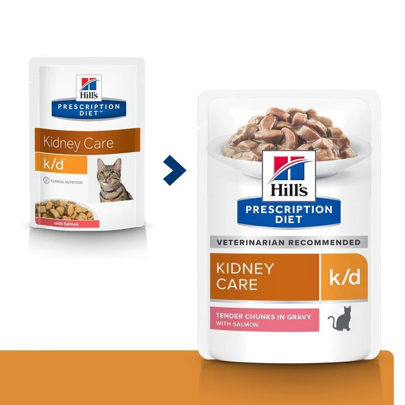 Hill's Prescription Diet k/d Kidney Care en bouchées au saumon - pâtée chat