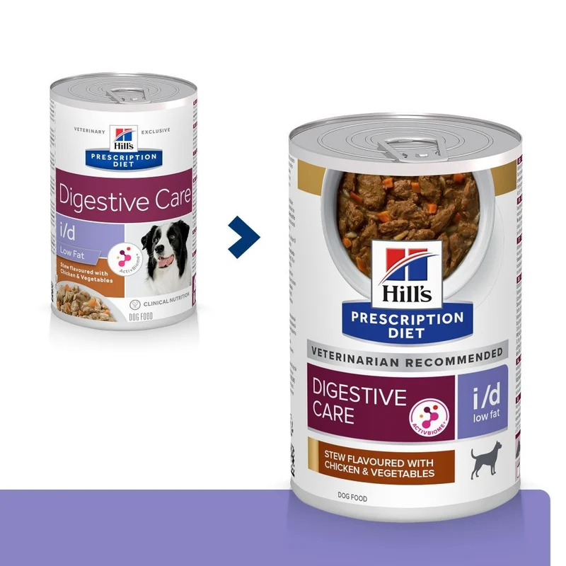 Hill's Prescription Diet i/d Digestive Care Low Fat en mijotés au poulet - pâtée chien
