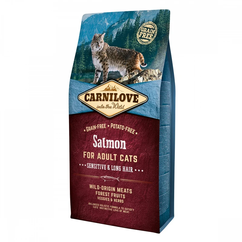 Carnilove Adult Sensitive & Long Hair saumon - croquettes chat