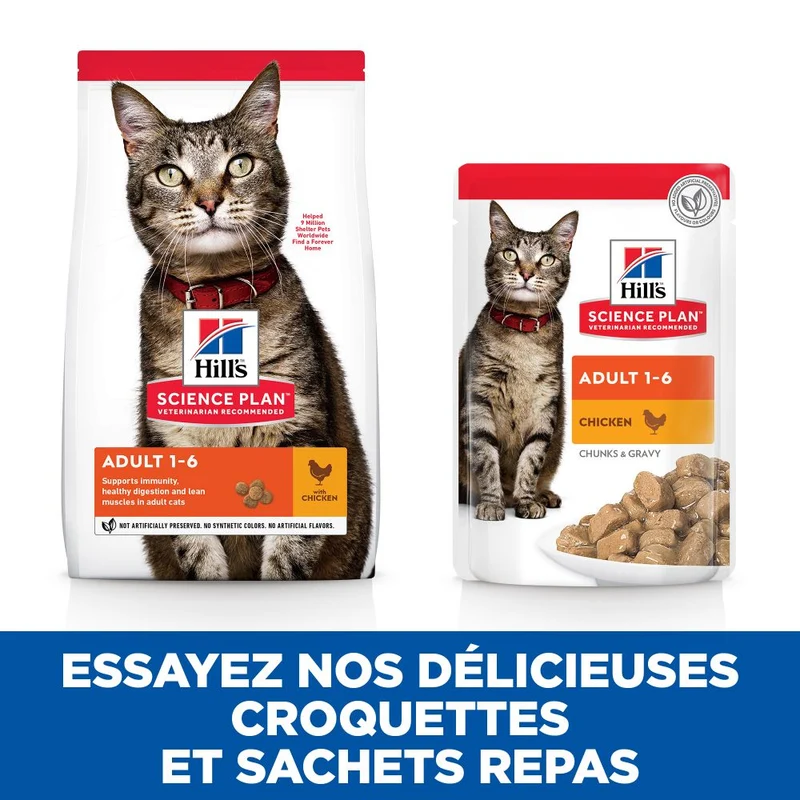 Hill's Science Plan Adult en sachets au poulet & au boeuf - pâtée chat