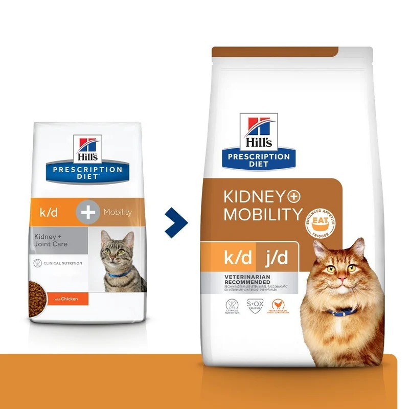 Hill's Prescription Diet k/d j/d Kidney + Mobility au poulet - croquettes chat