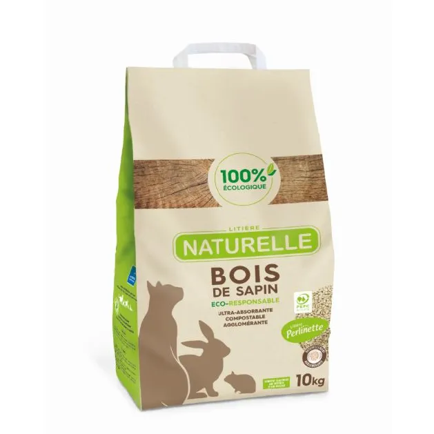 Litière Perlinette en bois de sapin chat, lapin, rongeur