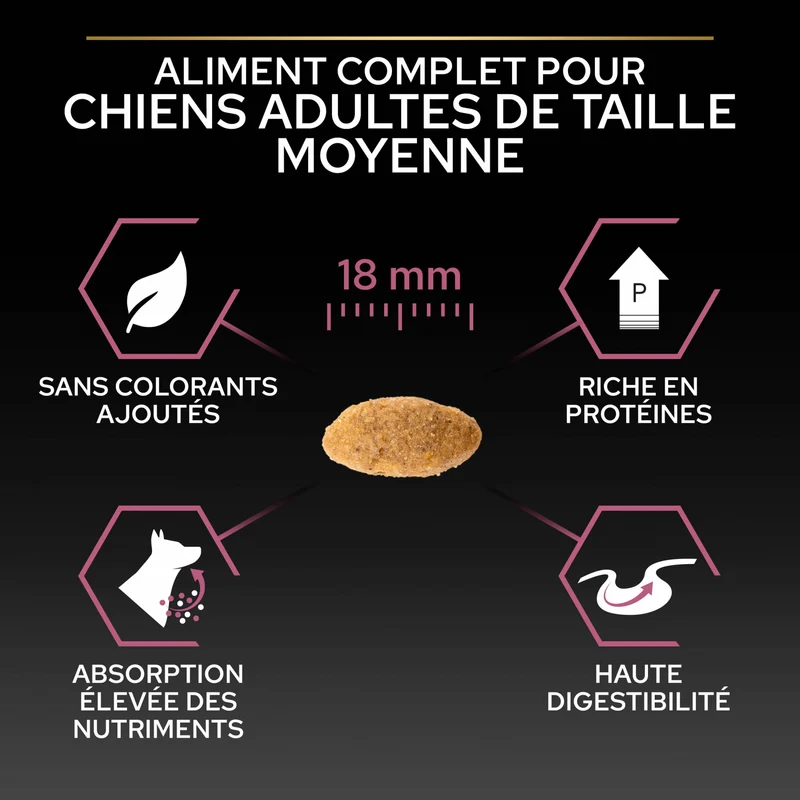 Pro Plan Sensitive Skin Medium Adult au saumon - croquettes chien