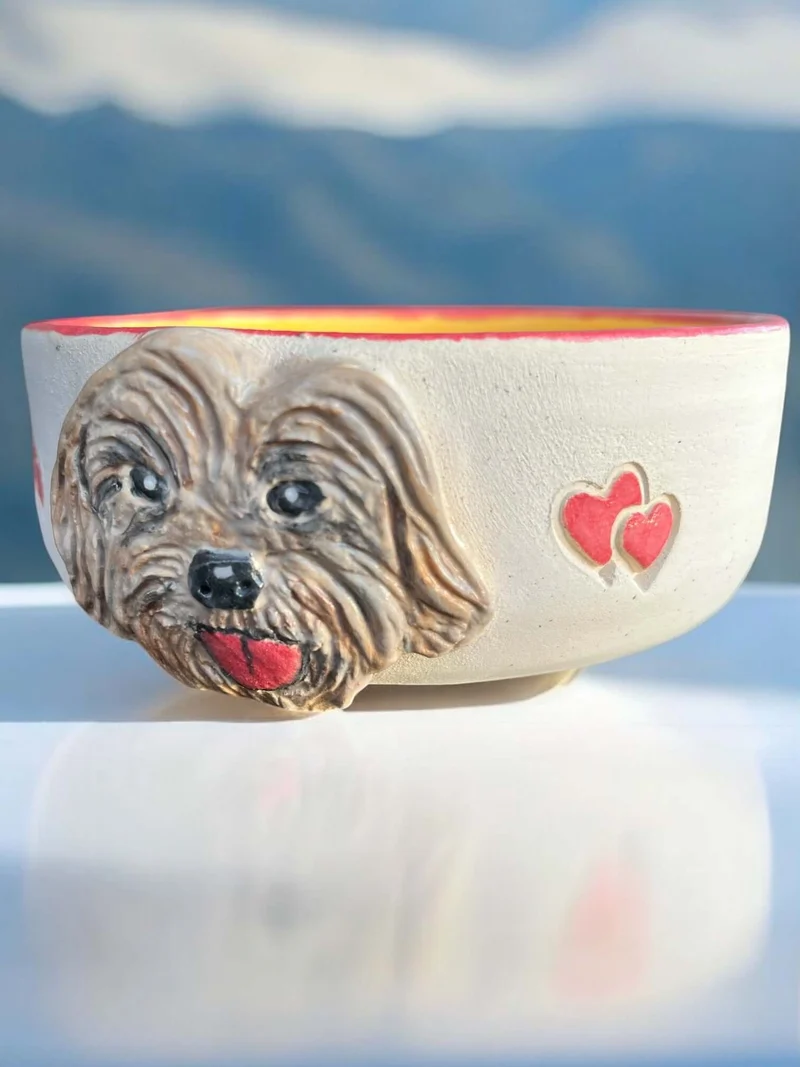 Hand-Painted Dog Bowl Cockapoo