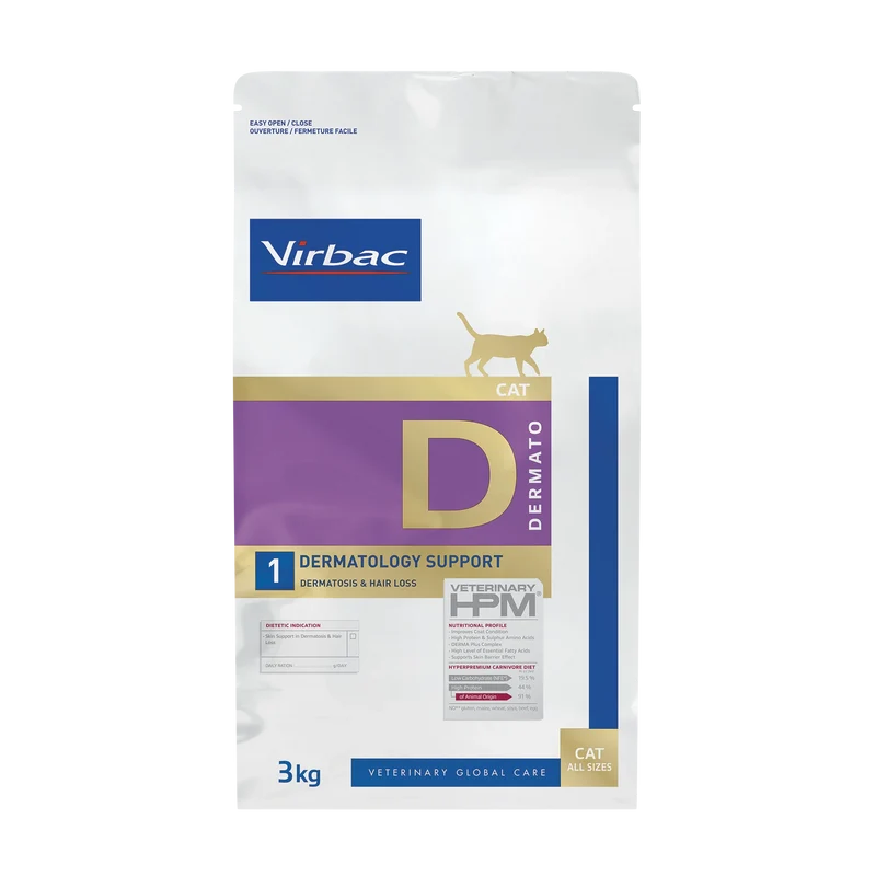 Virbac Veterinary HPM Diététique Dermatology support - croquettes chat