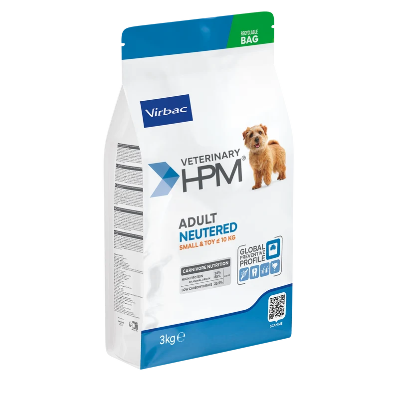 Veterinary HPM Adult Neutered Dog Small & Toy - croquettes chien