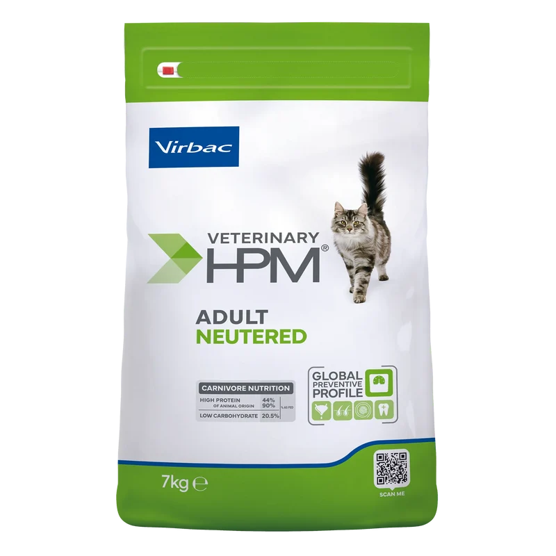 Virbac Veterinary HPM Adult with salmon Neutered & Entire Cat - croquettes chat
