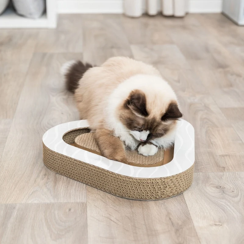 Griffoir carton avec balles chat