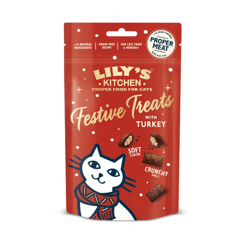 Friandise de noël avec de la dinde pour chat Lily's Kitchen