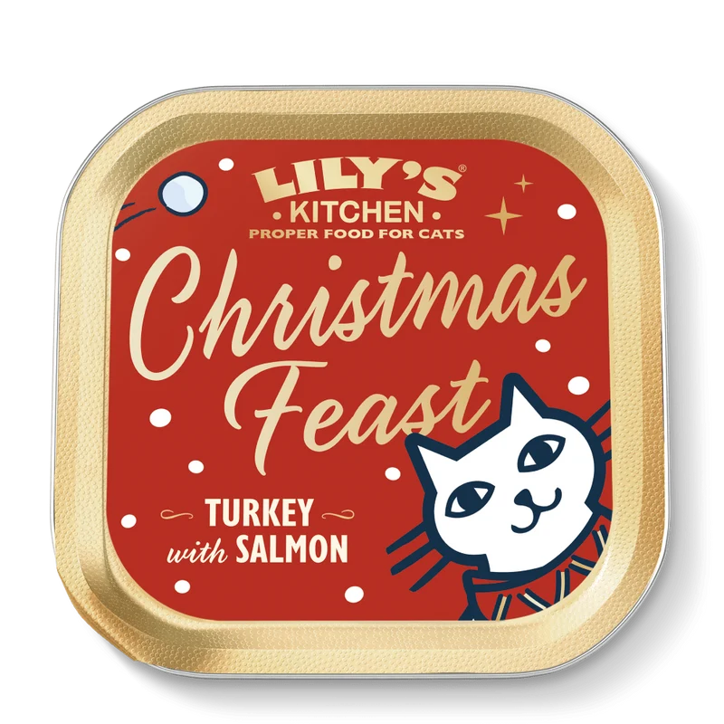 Repas de Noël pour chat dinde et jambon