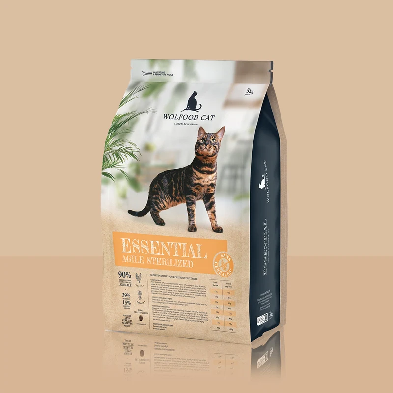 Croquettes chat stérilisé sans céréales WOLFOOD Essential Agile Sterilized